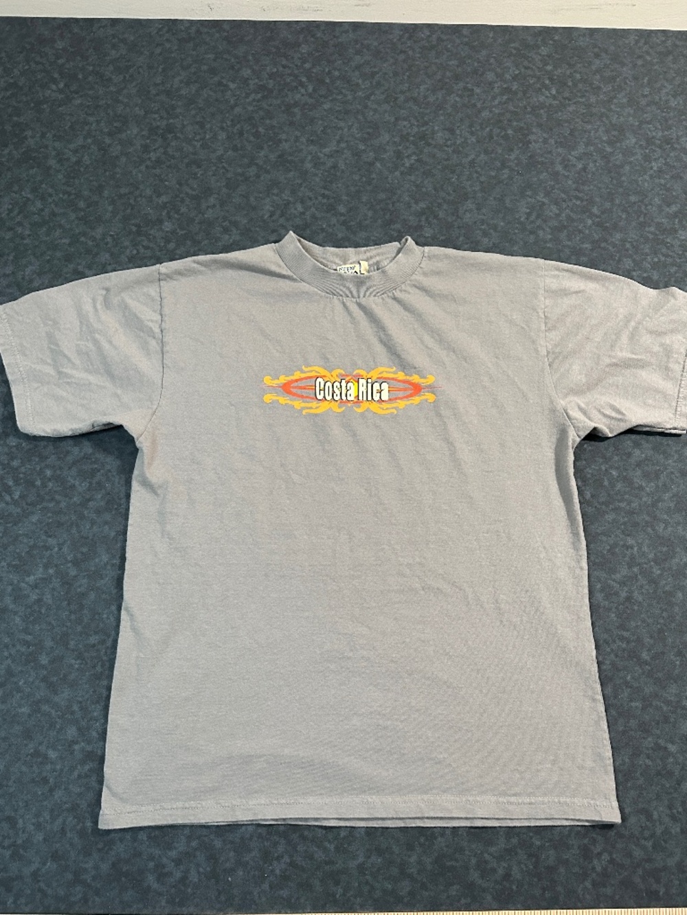 Y2K Costa Rice Gray Short Sleeve T Shirt Size Medium